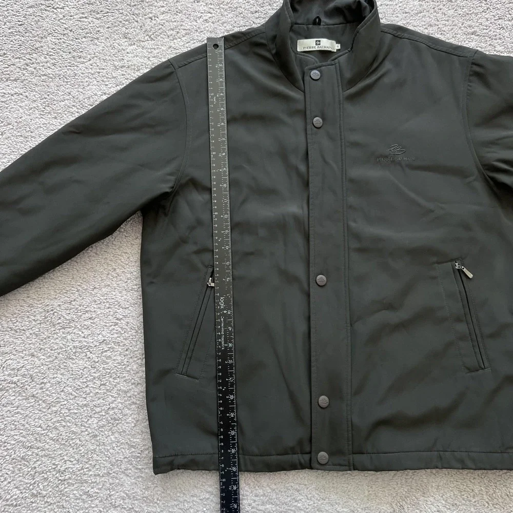 Pierre Balmain Quilted Softshell Jacket Mens Small Green Full Zip PB-15-6781